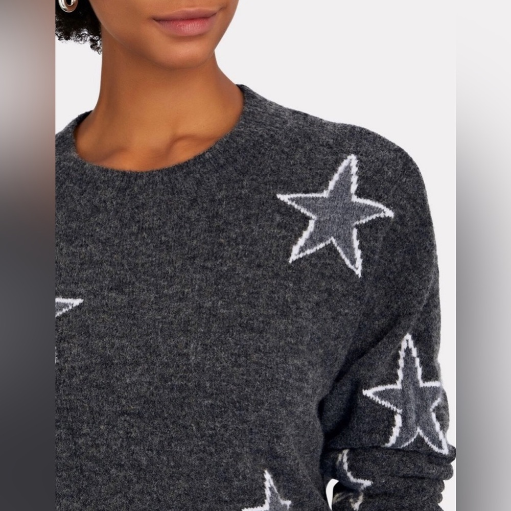 Rails Virgo Pullover in Charcoal White Stars Gray Crewneck Wool Sweater Revolve - Picture 7 of 16
